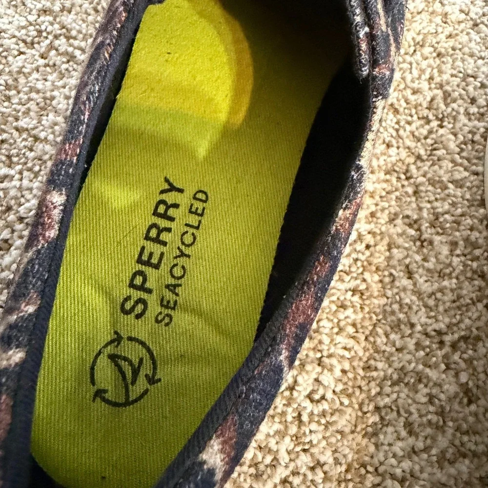 Sperry Crest Vibe SeaCycled Leopard Print Sneakers Womens 9 STS88919 Brown Neon - Picture 5 of 10